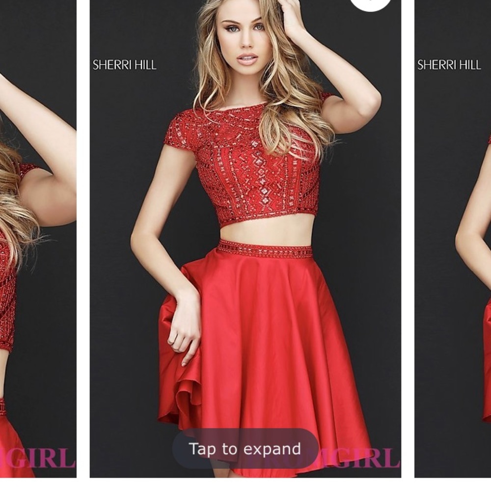 Sherri Hill Red 2 piece short dress